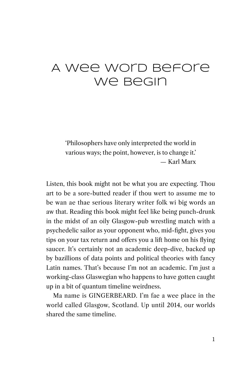 Printed page 1 of A Wee Word Before We Begin